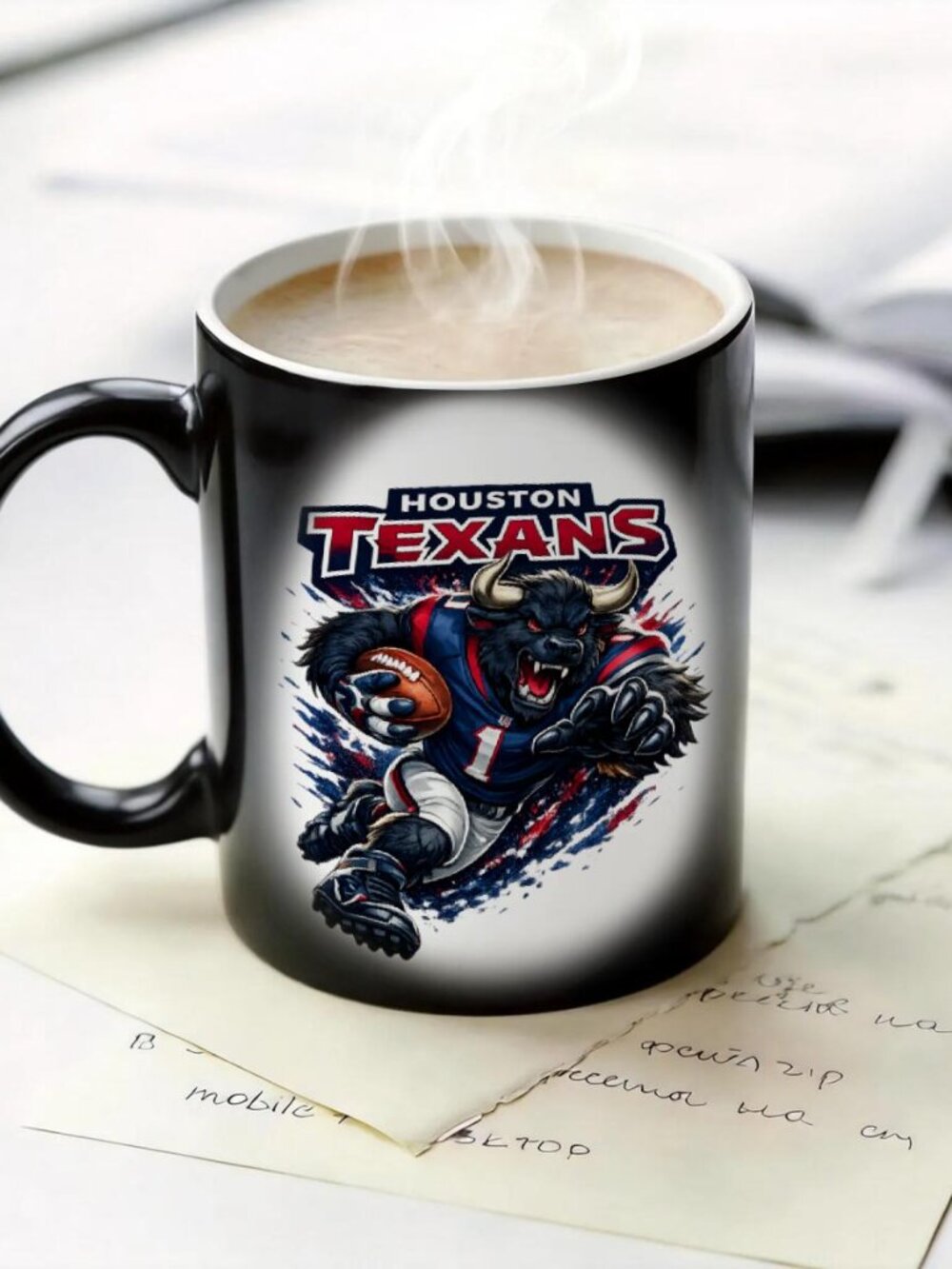 Houston Texans Matte Heat Reactive Mug NFL Football Fan Cup 11oz